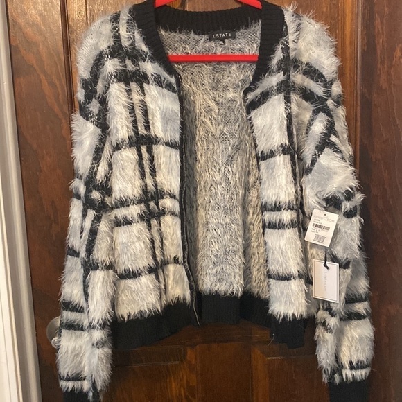 1. State Zippered Fuzzy Super Soft Sweater Jacket - Picture 7 of 8
